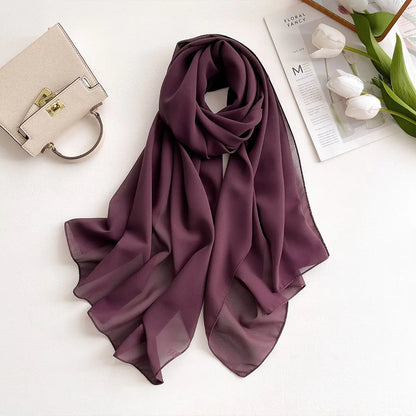 Premium Chiffon Hijab Scarf – Plain Solid Color Maxi Wrap for Women