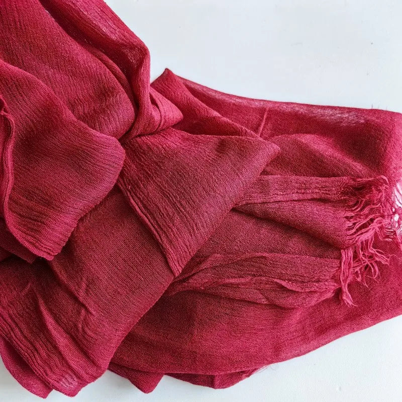 Women’s Crinkle Cotton Hijab – Oversized Rayon Scarf & Shawl Wrap