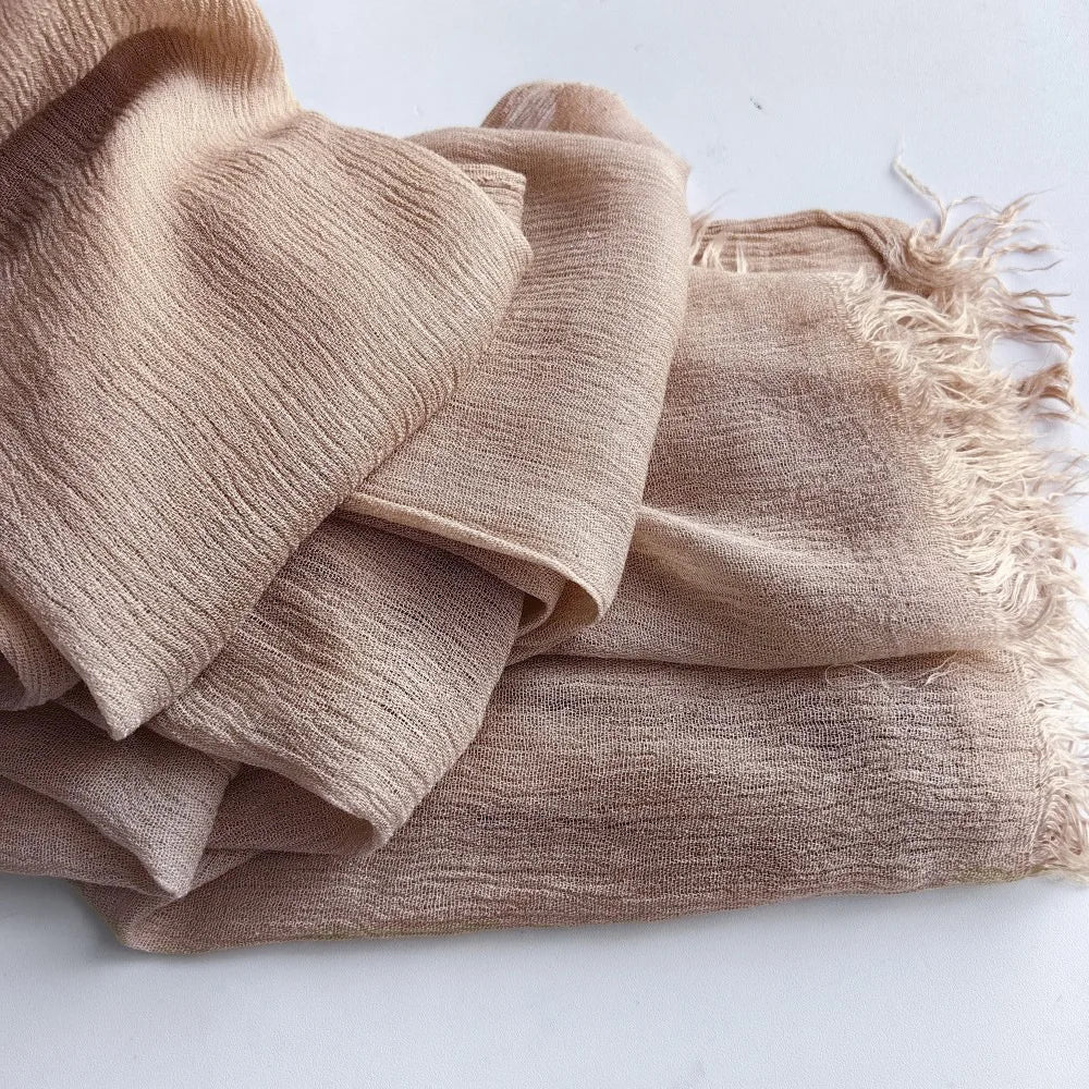 Women’s Crinkle Cotton Hijab – Oversized Rayon Scarf & Shawl Wrap