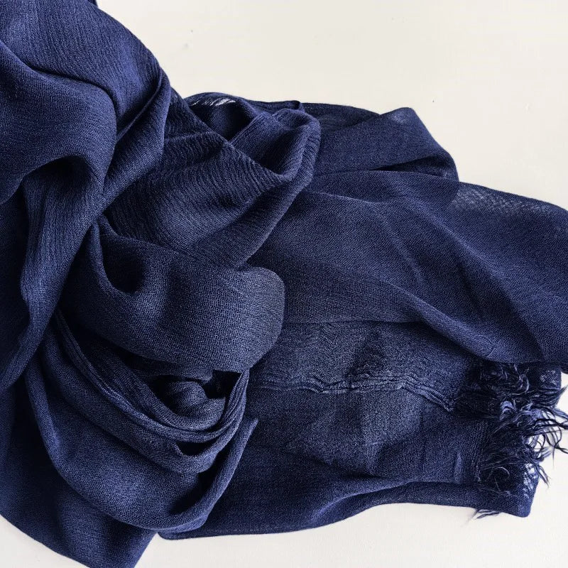 Women’s Crinkle Cotton Hijab – Oversized Rayon Scarf & Shawl Wrap