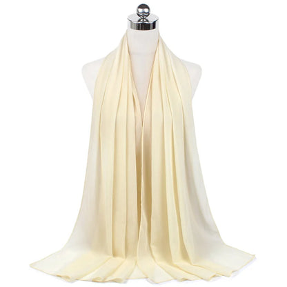 Lightweight Chiffon Hijab Shawl – Plain Solid Colors
