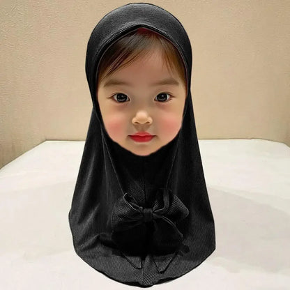 Children’s Muslim Headscarf – Vertical Stripe Hijab Hat for Girls (2–6 Years)