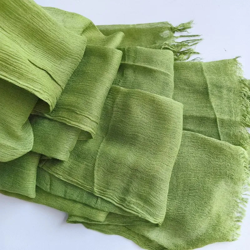 Women’s Crinkle Cotton Hijab – Oversized Rayon Scarf & Shawl Wrap