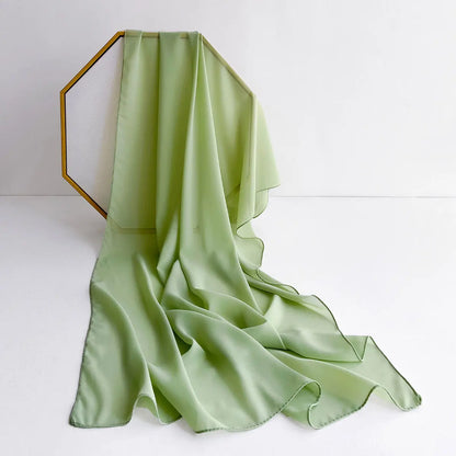 Premium Chiffon Hijab Scarf – Plain Solid Color Maxi Wrap for Women