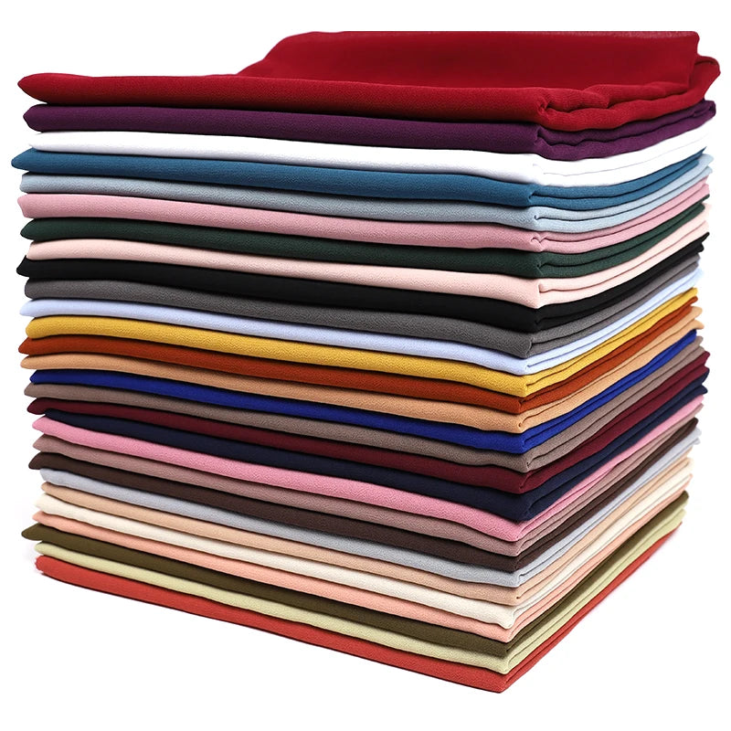 Lightweight Chiffon Hijab Shawl – Plain Solid Colors