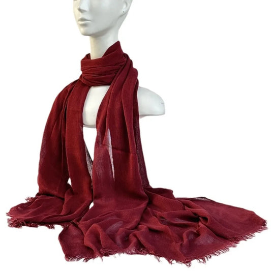 Women’s Crinkle Cotton Hijab – Oversized Rayon Scarf & Shawl Wrap