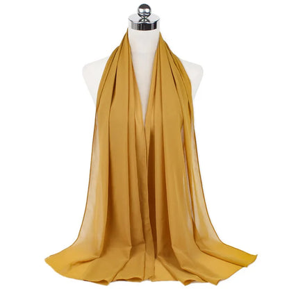 Lightweight Chiffon Hijab Shawl – Plain Solid Colors