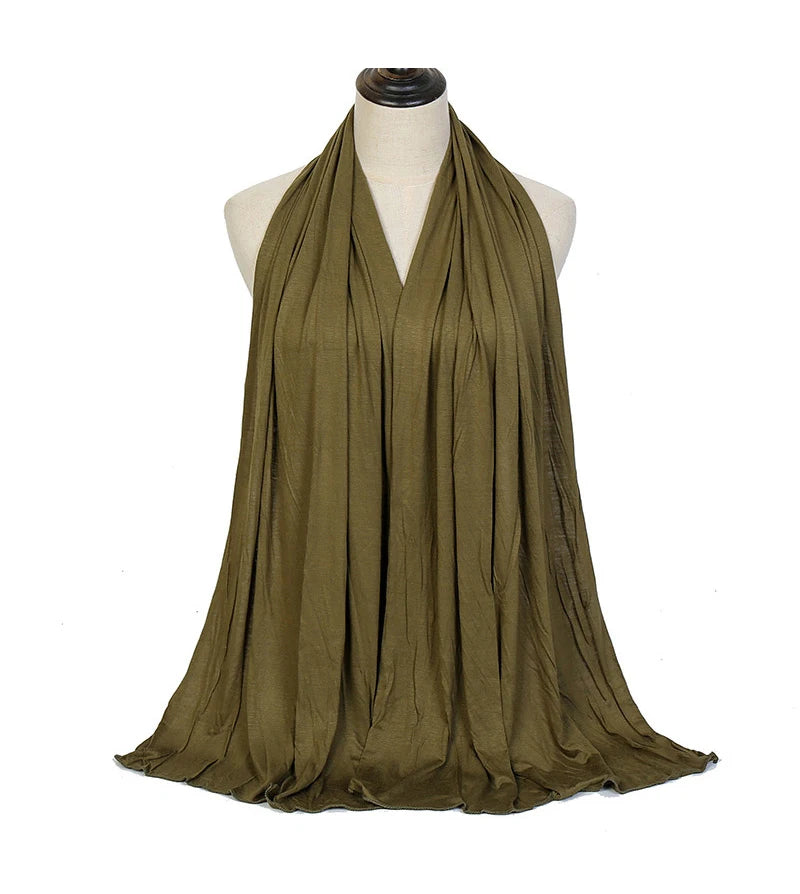Soft Jersey Hijab Scarf – Lightweight Cotton Modal Head Wrap for Women