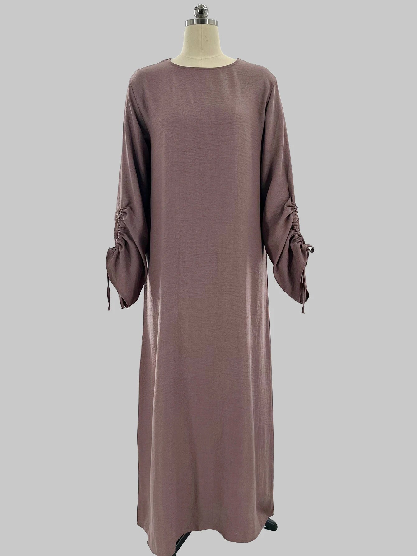 Elegant Abaya Dress – Modest Lace-Up Sleeve Kaftan Robe for Women