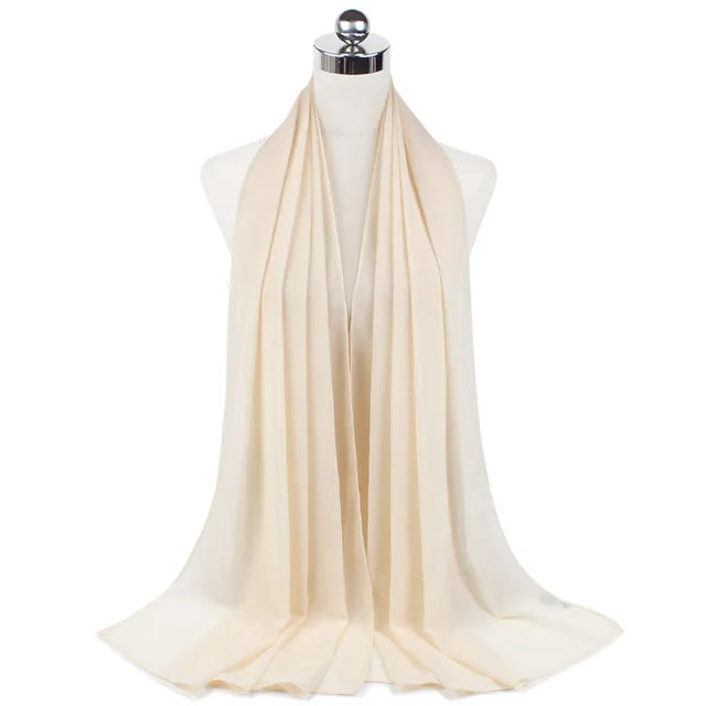 Lightweight Chiffon Hijab Shawl – Plain Solid Colors
