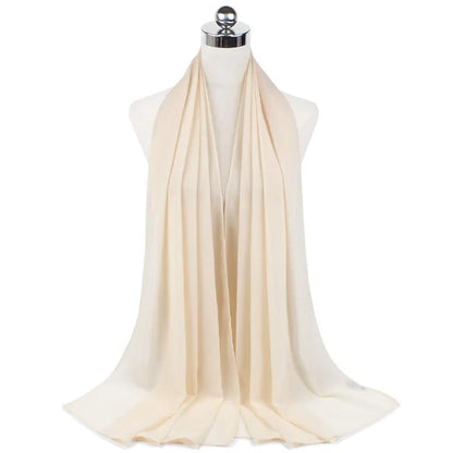 Lightweight Chiffon Hijab Shawl – Plain Solid Colors