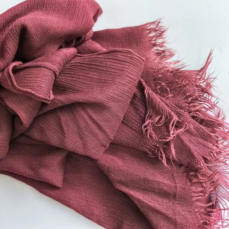 Women’s Crinkle Cotton Hijab – Oversized Rayon Scarf & Shawl Wrap
