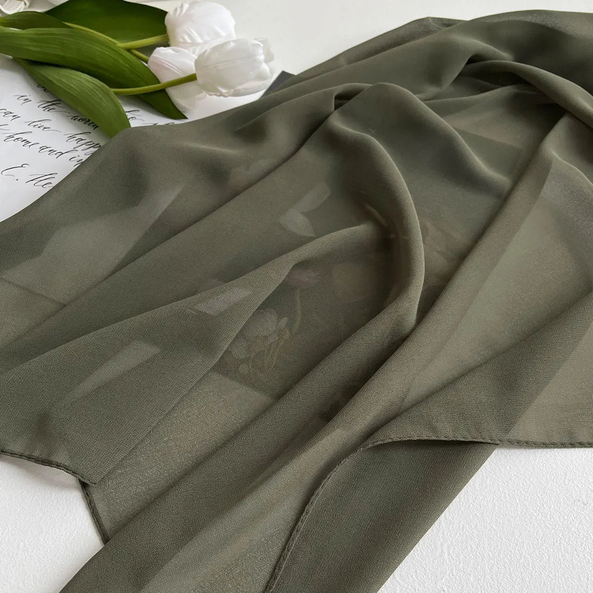 Premium Chiffon Hijab Scarf – Plain Solid Color Maxi Wrap for Women