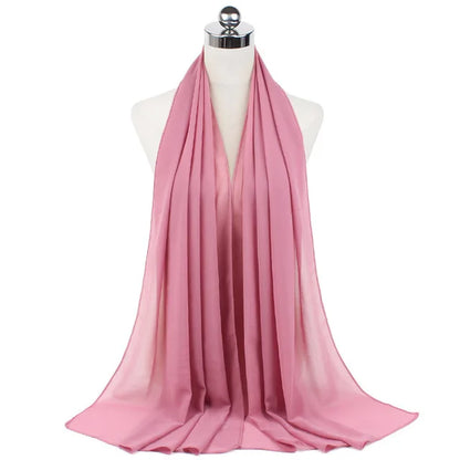 Lightweight Chiffon Hijab Shawl – Plain Solid Colors