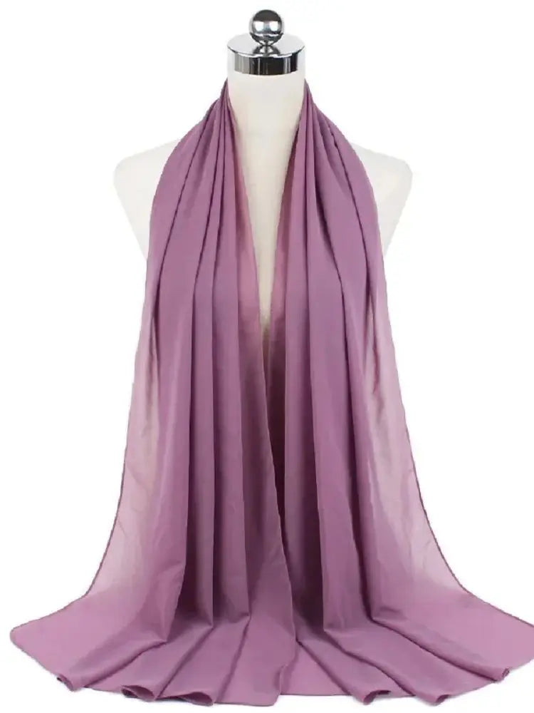 Ready-to-Wear Chiffon Hijab – Solid Color Instant Headscarf for Women