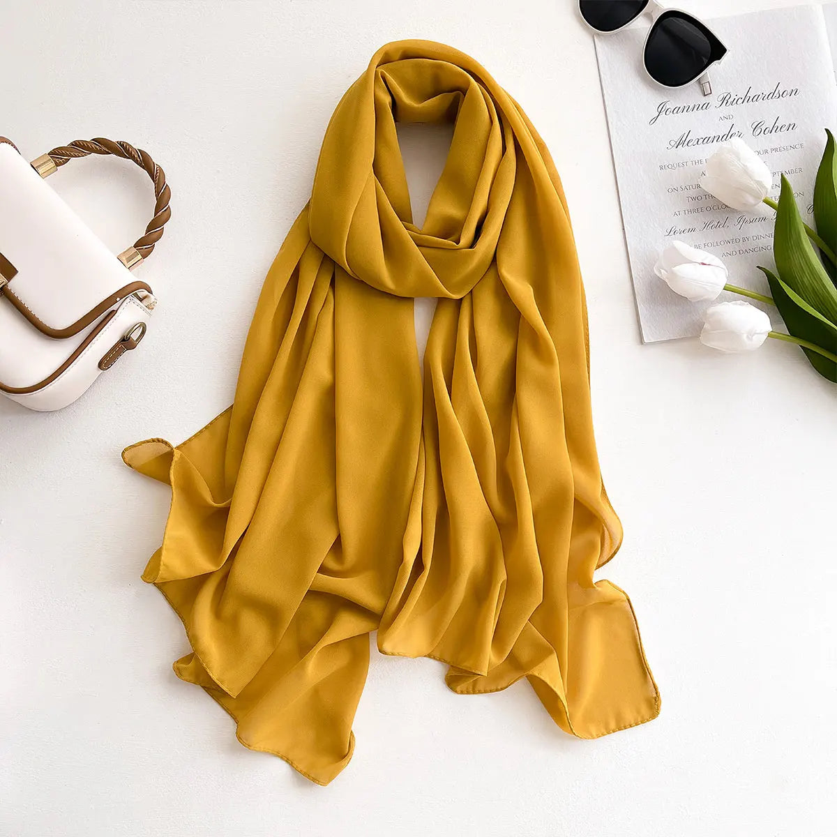Premium Chiffon Hijab Scarf – Plain Solid Color Maxi Wrap for Women