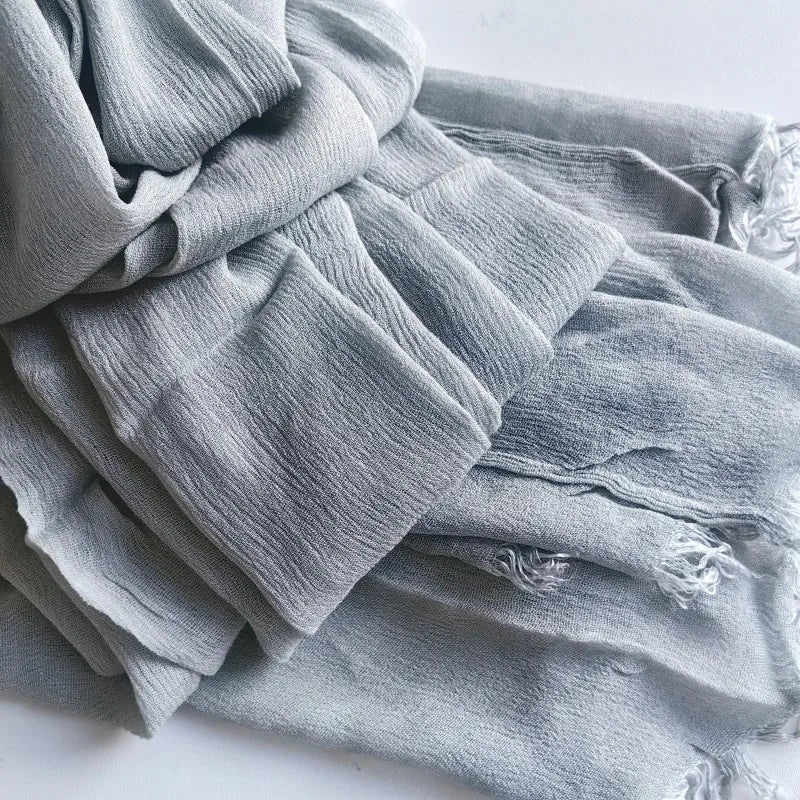 Women’s Crinkle Cotton Hijab – Oversized Rayon Scarf & Shawl Wrap