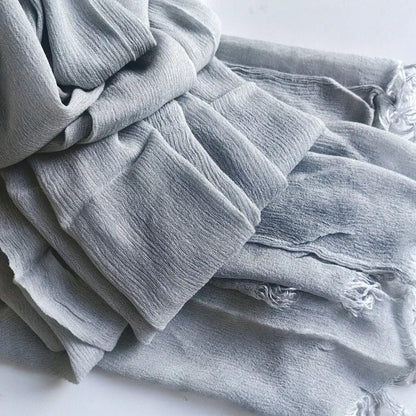 Women’s Crinkle Cotton Hijab – Oversized Rayon Scarf & Shawl Wrap