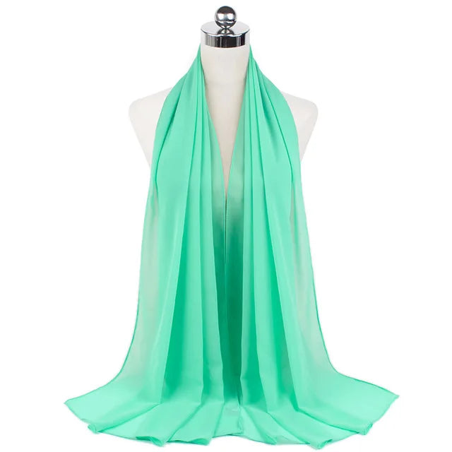 Lightweight Chiffon Hijab Shawl – Plain Solid Colors