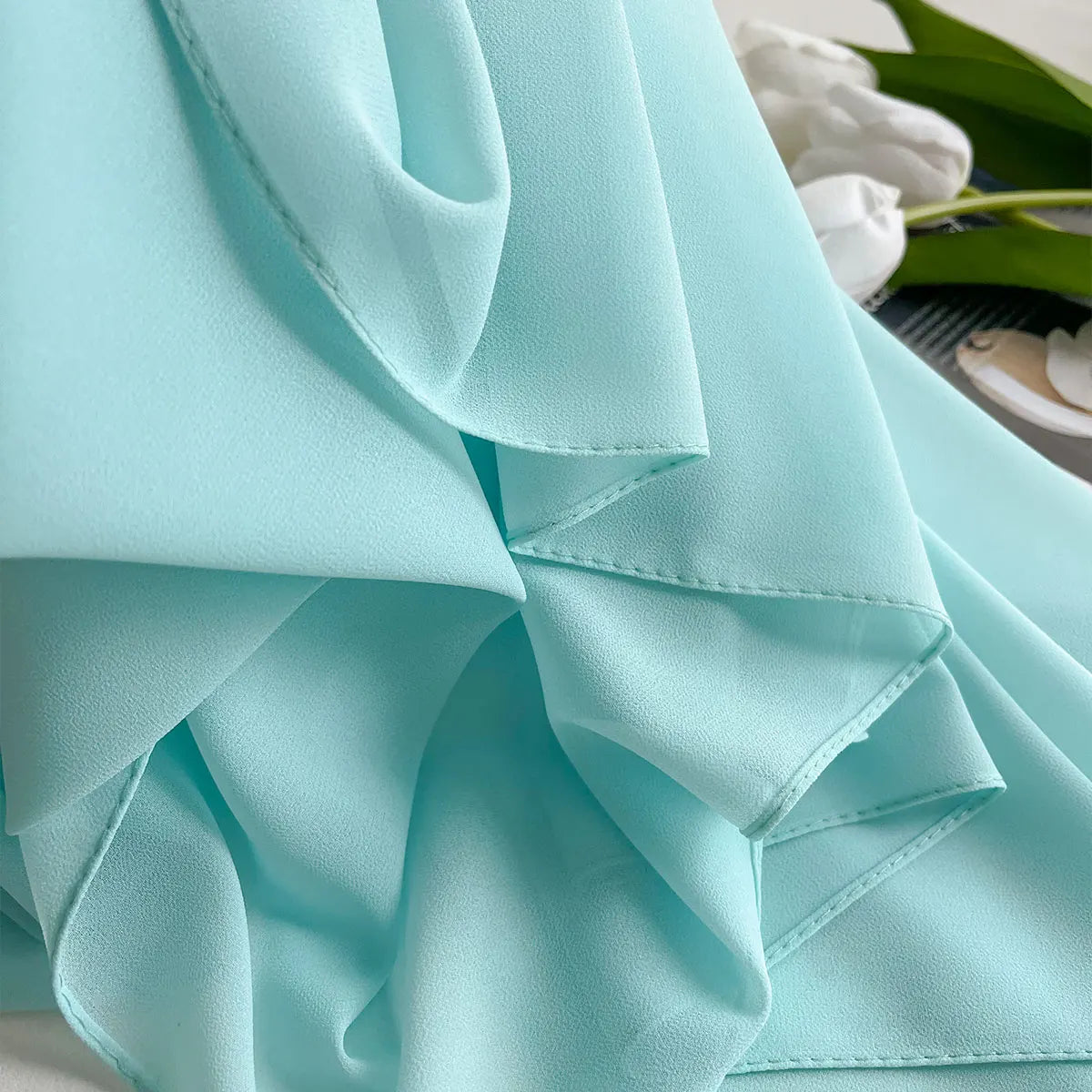 Premium Chiffon Hijab Scarf – Plain Solid Color Maxi Wrap for Women