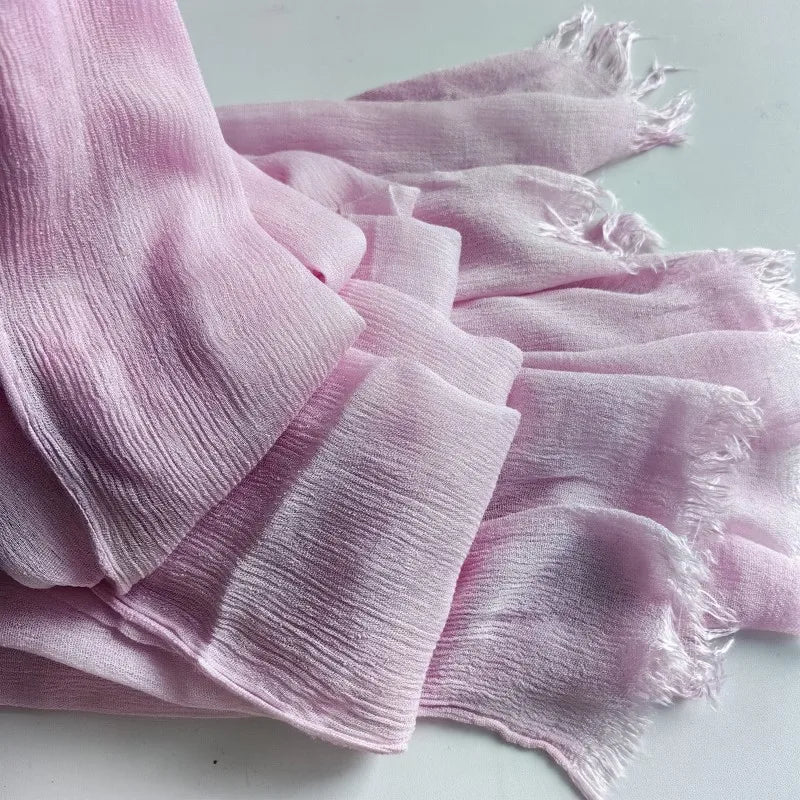 Women’s Crinkle Cotton Hijab – Oversized Rayon Scarf & Shawl Wrap