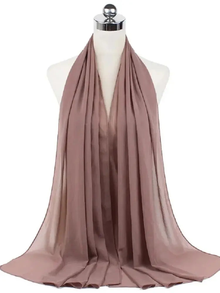 Ready-to-Wear Chiffon Hijab – Solid Color Instant Headscarf for Women