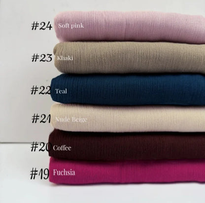 Women’s Crinkle Cotton Hijab – Oversized Rayon Scarf & Shawl Wrap