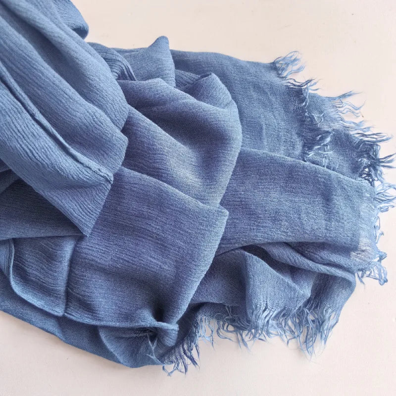 Women’s Crinkle Cotton Hijab – Oversized Rayon Scarf & Shawl Wrap