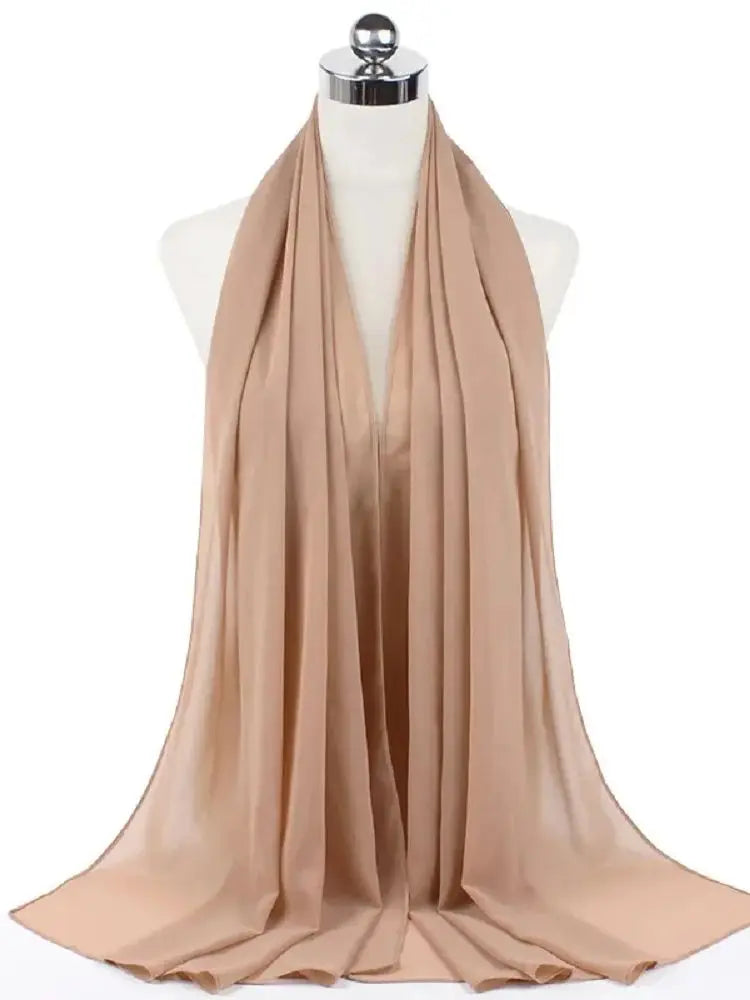 Ready-to-Wear Chiffon Hijab – Solid Color Instant Headscarf for Women