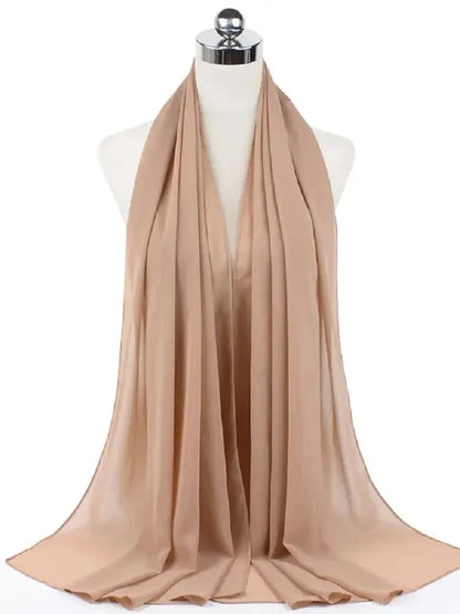 Ready-to-Wear Chiffon Hijab – Solid Color Instant Headscarf for Women