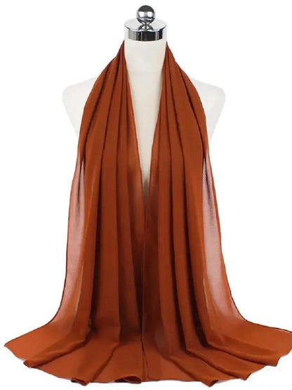 Ready-to-Wear Chiffon Hijab – Solid Color Instant Headscarf for Women