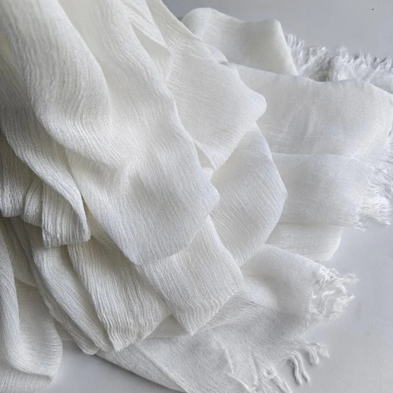 Women’s Crinkle Cotton Hijab – Oversized Rayon Scarf & Shawl Wrap
