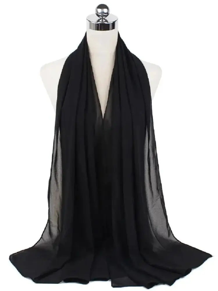Ready-to-Wear Chiffon Hijab – Solid Color Instant Headscarf for Women