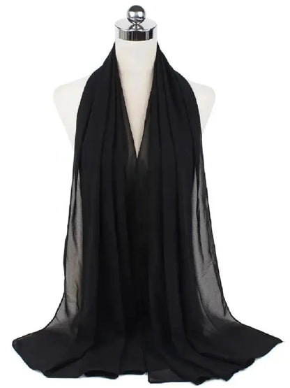 Ready-to-Wear Chiffon Hijab – Solid Color Instant Headscarf for Women