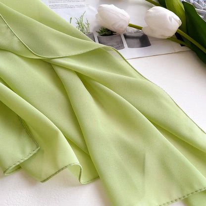 Premium Chiffon Hijab Scarf – Plain Solid Color Maxi Wrap for Women