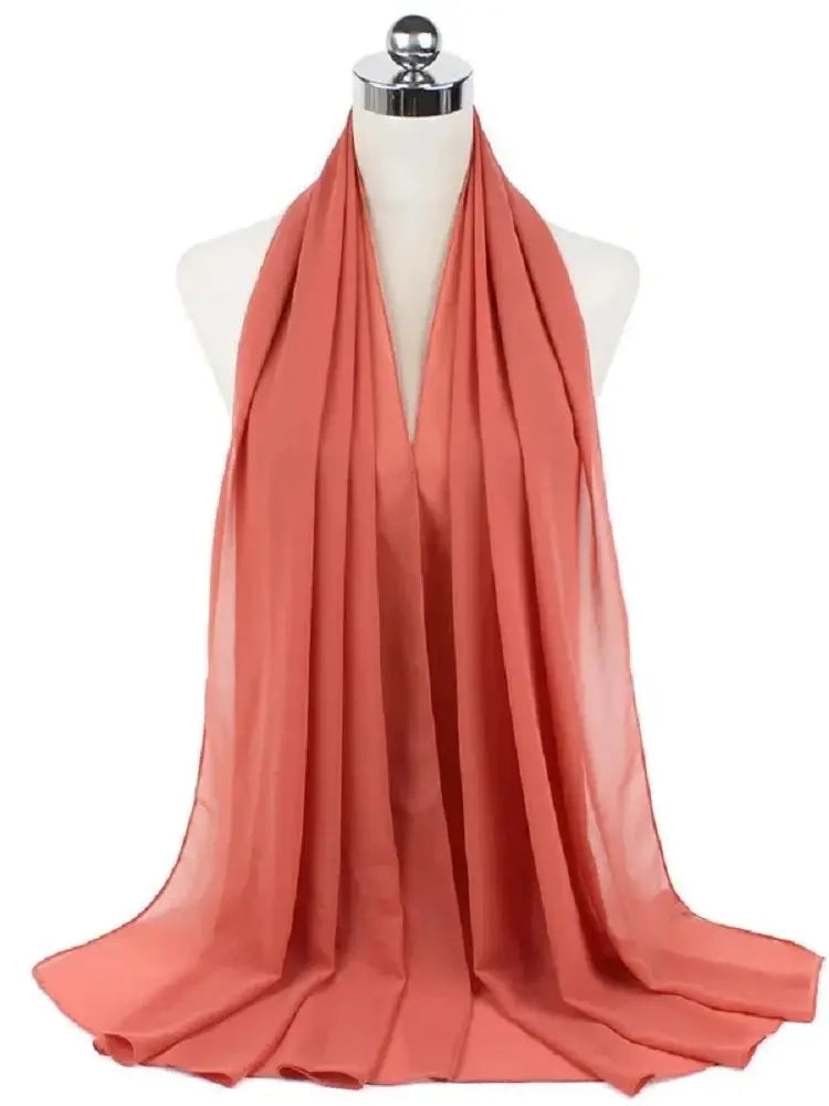 Ready-to-Wear Chiffon Hijab – Solid Color Instant Headscarf for Women