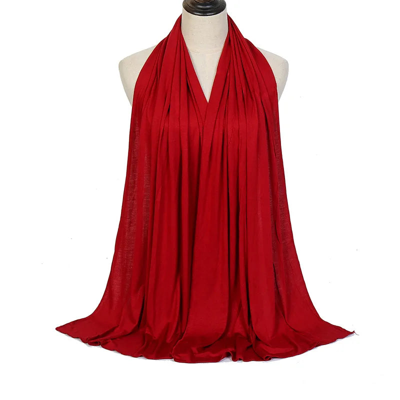 Soft Jersey Hijab Scarf – Lightweight Cotton Modal Head Wrap for Women