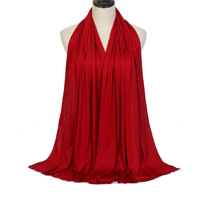 Soft Jersey Hijab Scarf – Lightweight Cotton Modal Head Wrap for Women